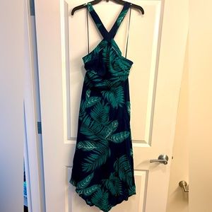 Floral two strap crisscross cutout maxi